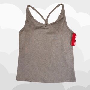 Spanx - SPANXsupersmooth™ SoftStretch Rib V-Neck Shelf Tank in Coastal Fog